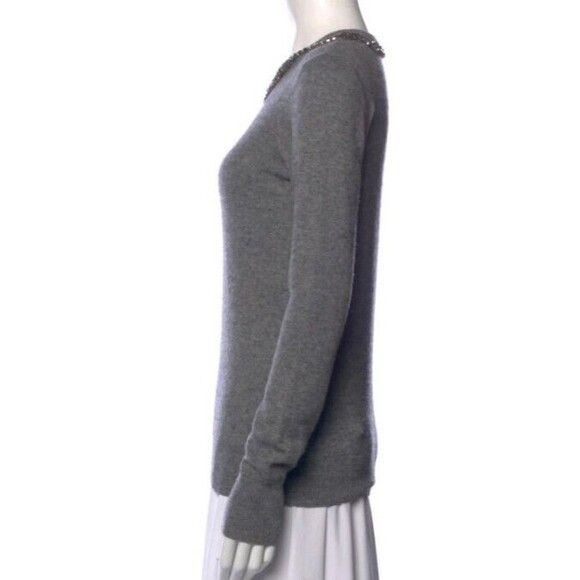 Equipment 'Shane' Embellished $359 Sweater in HEATHER GRAY XS wool Cashmere EUC - Picture 12 of 12